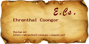 Ehrenthal Csongor névjegykártya